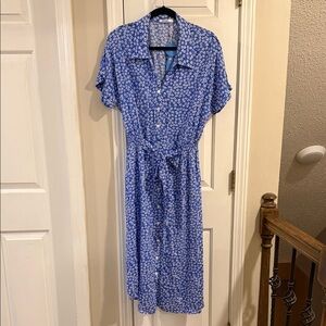 Cupshe Blue Floral Midi Dress